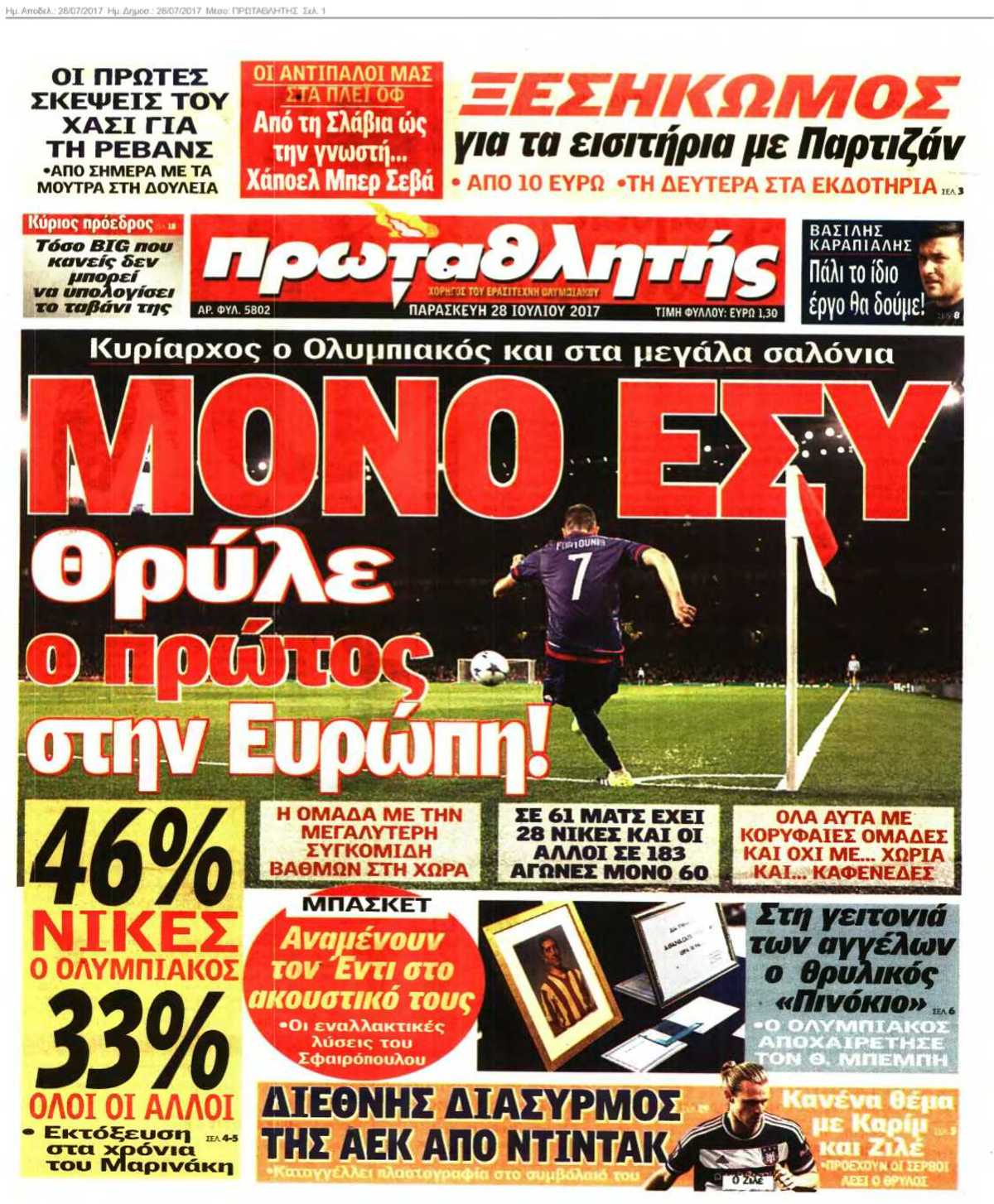 ΠΡΩΤΑΘΛΗΤΗΣ 28-07-2017