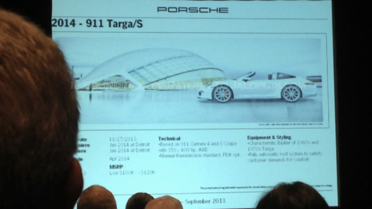Και επίσημα η νέα Porsche 911 Targa στην έκθεση του Ντιτρόιτ (VIDEO)