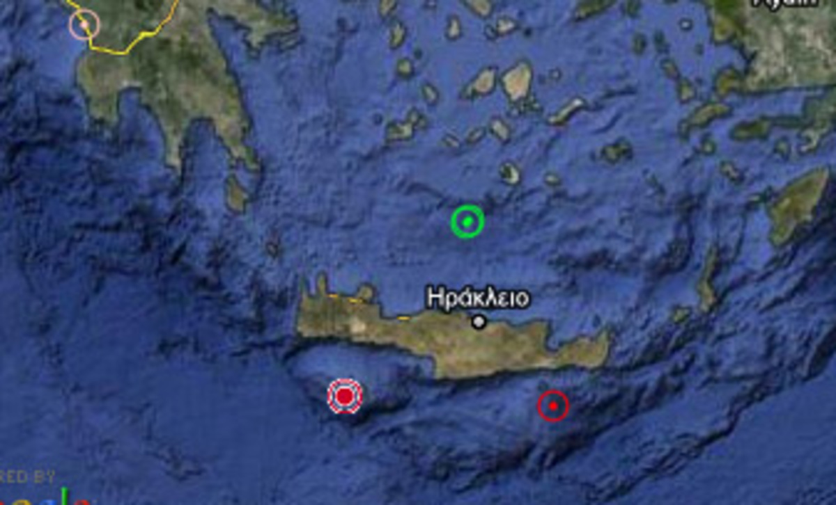 Τέσσερις σεισμοί μέσα σε μιάμιση ώρα στην Κρήτη
