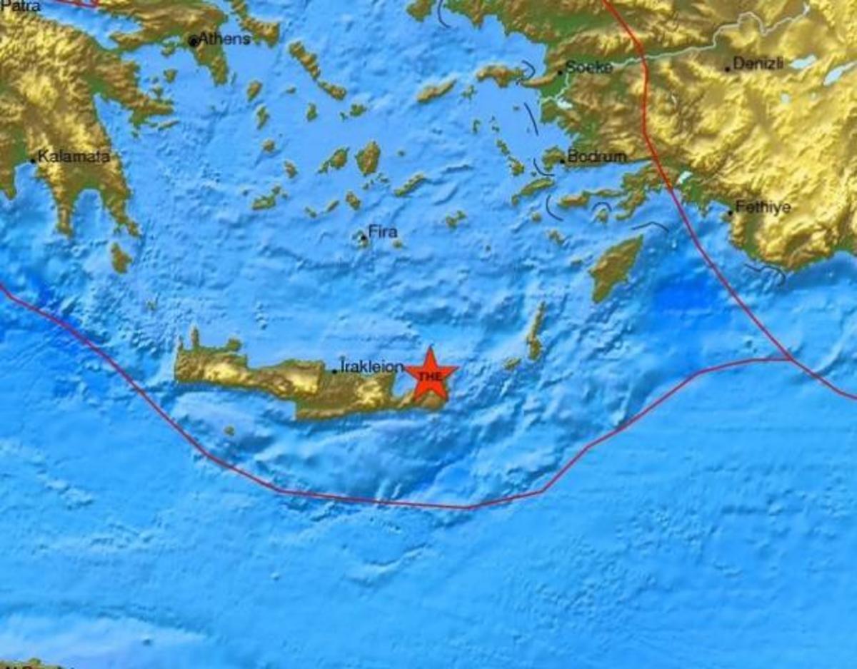 Ο χάρτης του σεισμού από το Ευρωμεσογειακό Σεισμολογικό Κέντρο