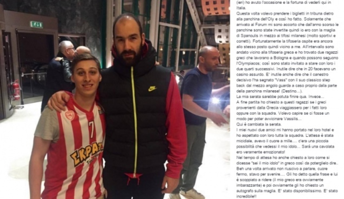 Το συγκλονιστικό μήνυμα νεαρού Ιταλού για τον Σπανούλη!