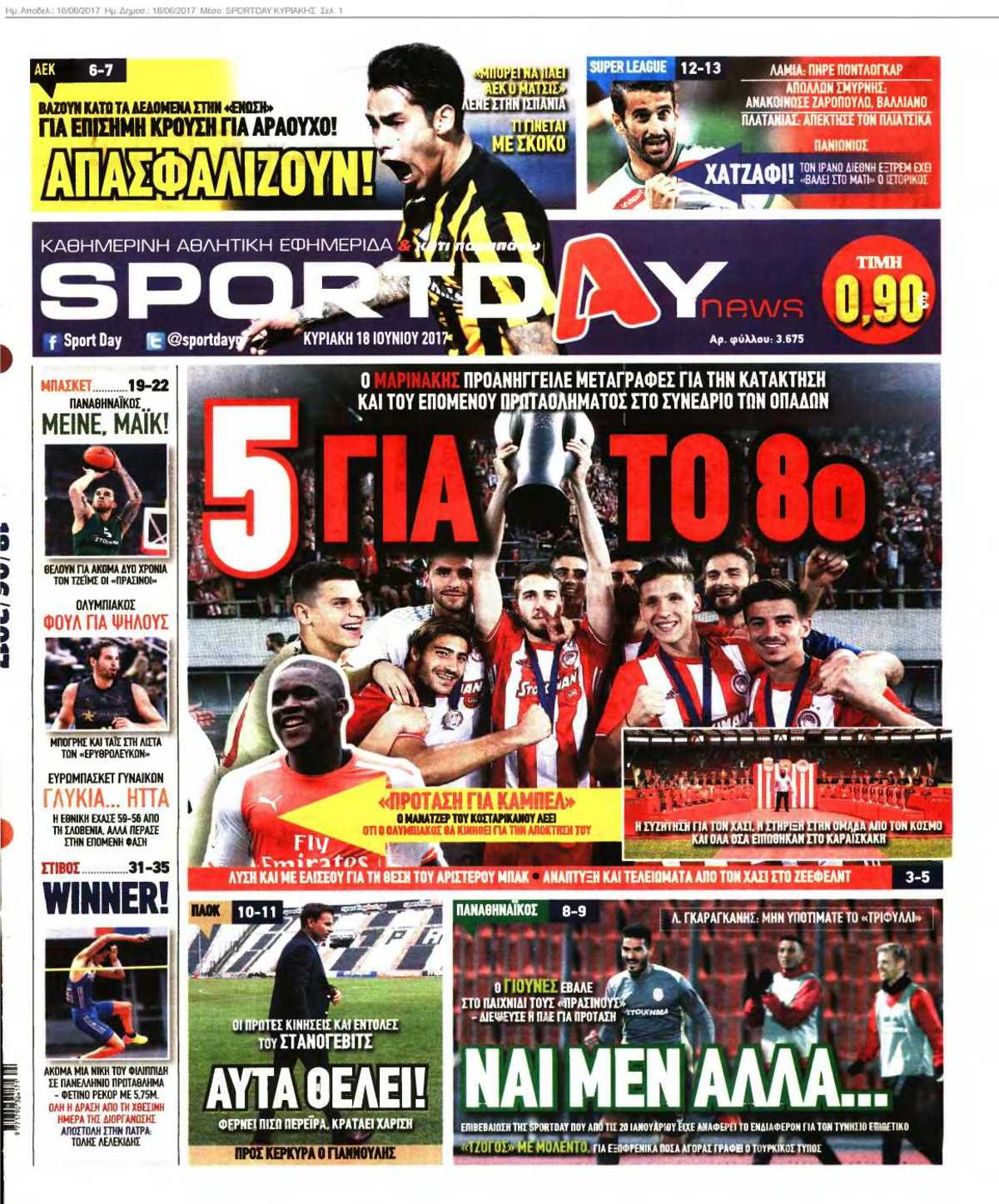 SPORTDAY ΚΥΡΙΑΚΗΣ 18-06-2017