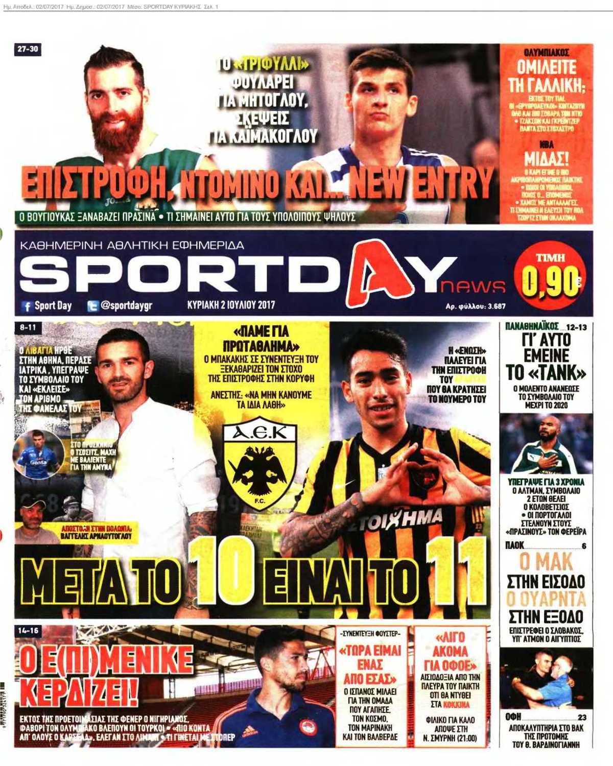 SPORTDAY ΚΥΡΙΑΚΗΣ 02-07-2017