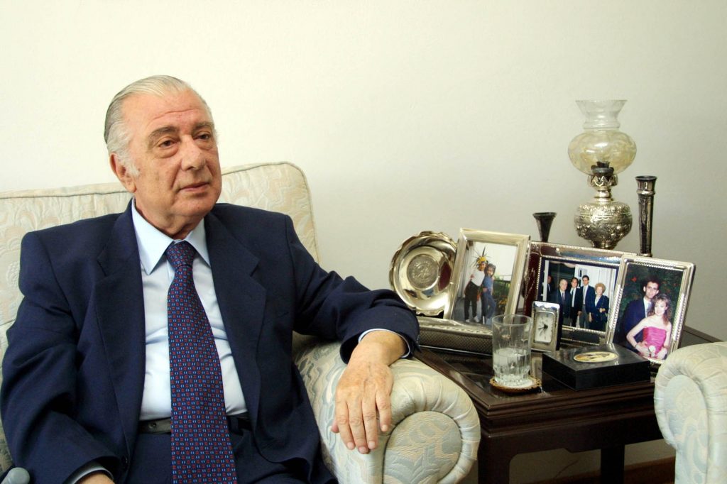 Ο πρώην Πρόεδρος της Κύπρου Σπύρος Κυπριανού. Πέθανε τον Μάρτιου του 2002. ΦΩΤΟ EUROKINISSI
