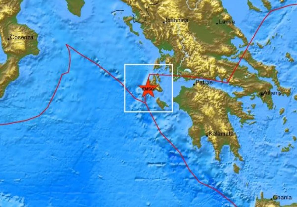 Ο χάρτης του σεισμού από το Ευρωμεσογειακό Σεισμολογικό κέντρο