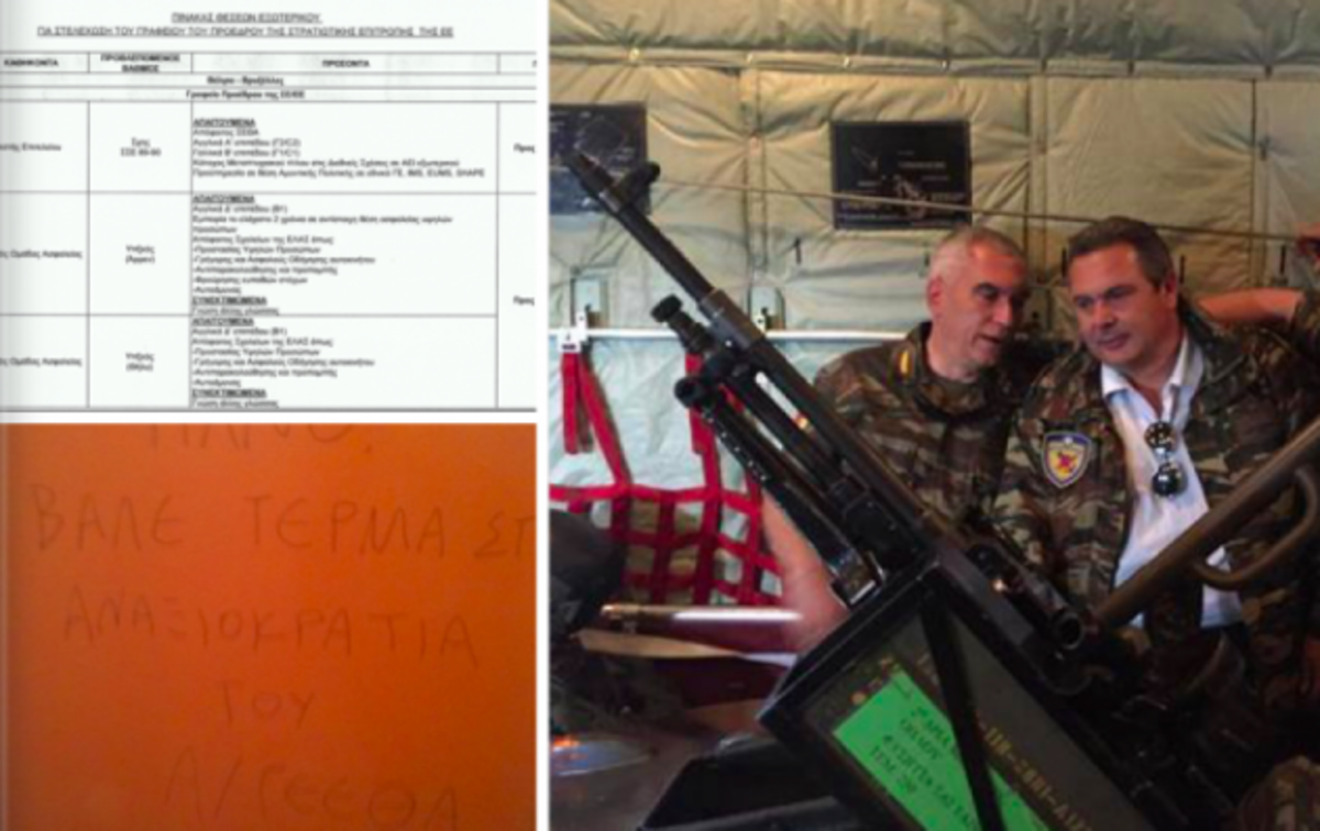 Ποια φωτογραφική προκήρυξη προκάλεσε τα συνθήματα σε πόρτα του ΓΕΕΘΑ