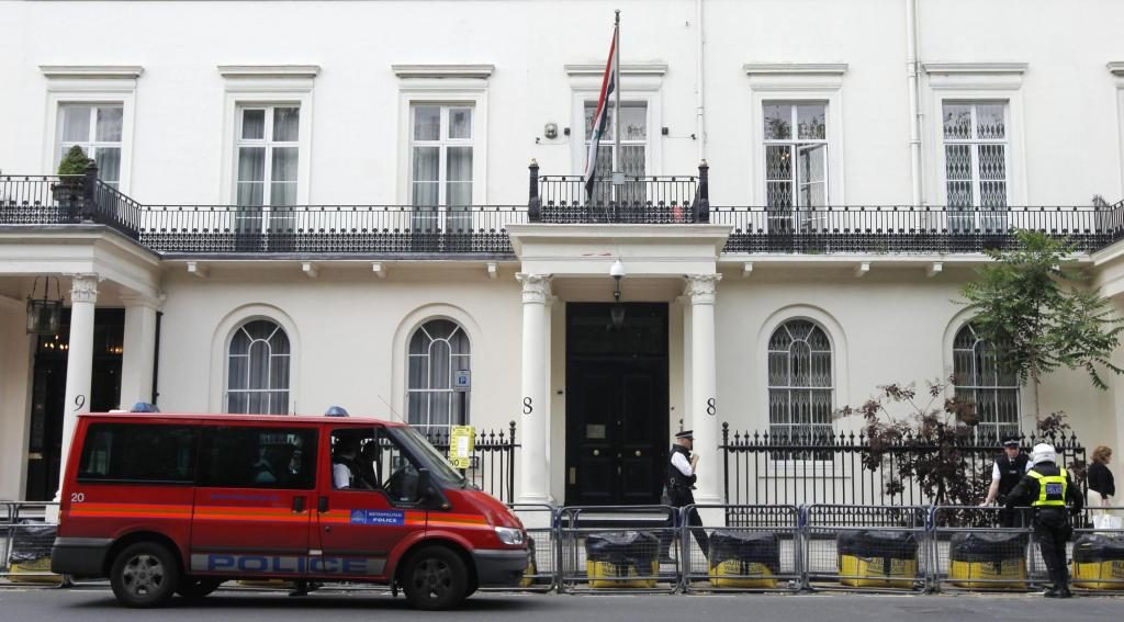 Η πρεσβεία της Συρίας στο Λονδίνο. ΦΩΤΟ REUTERS