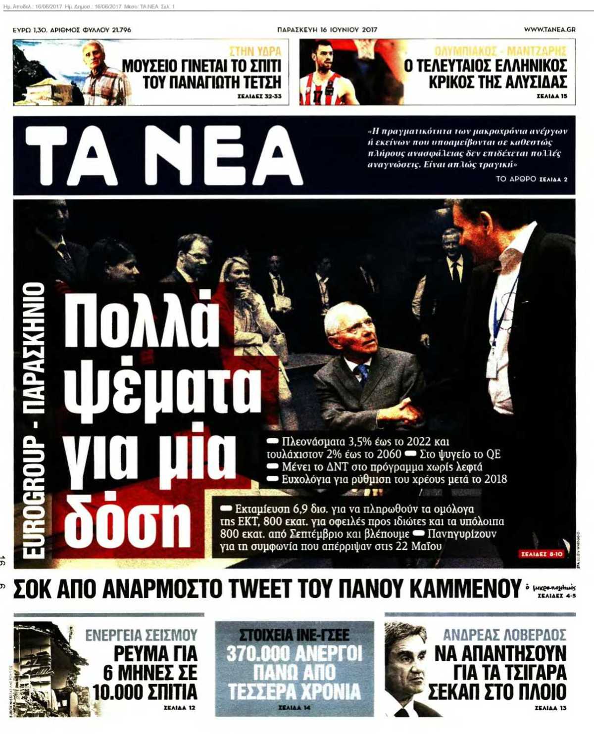 ΤΑ ΝΕΑ 16-06-2017