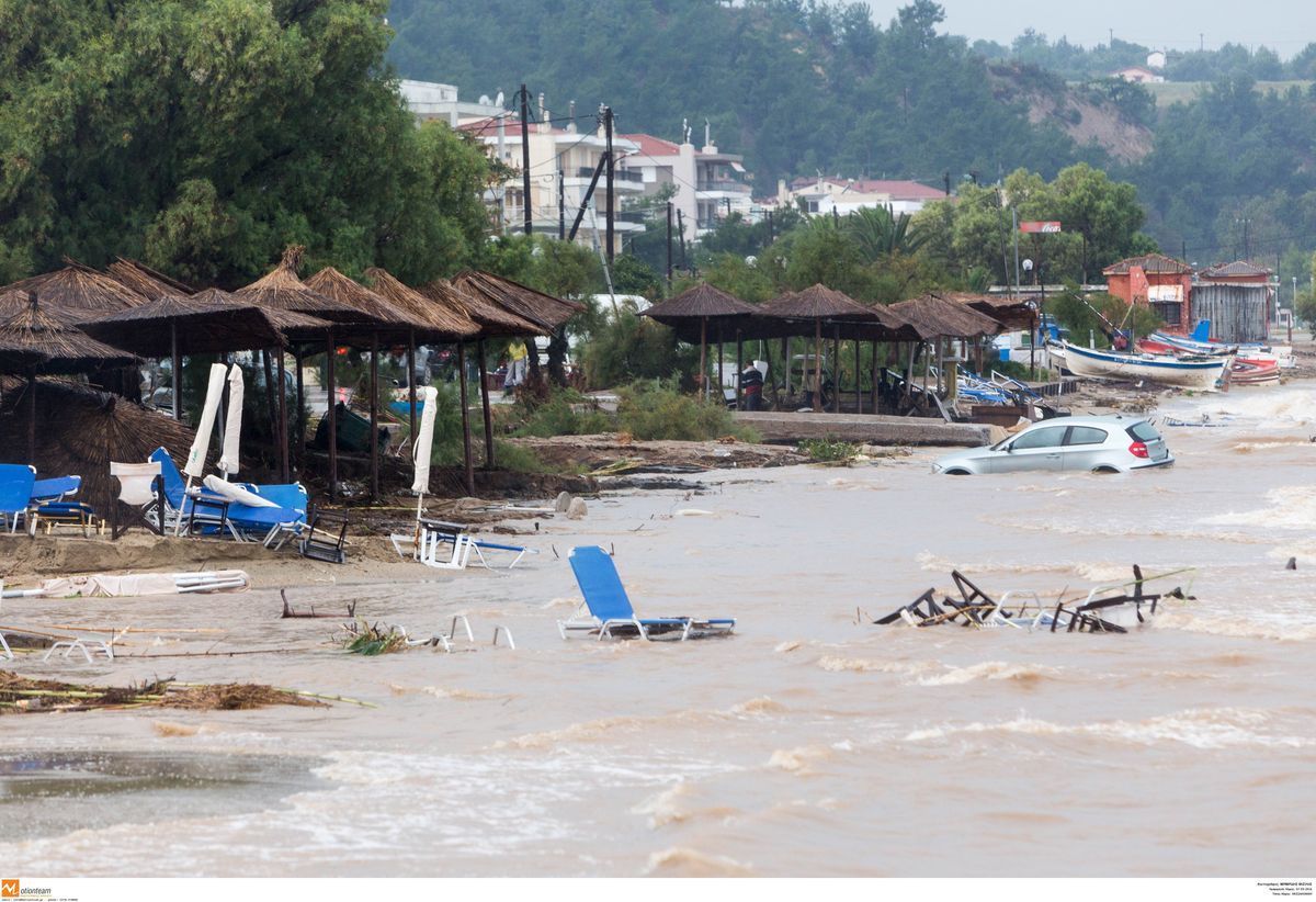 Πλημμύρες και καταστροφές στην Αγία Τριάδα του Δήμου Θερμαϊκού ΦΩΤΟ: EUROKINISSI