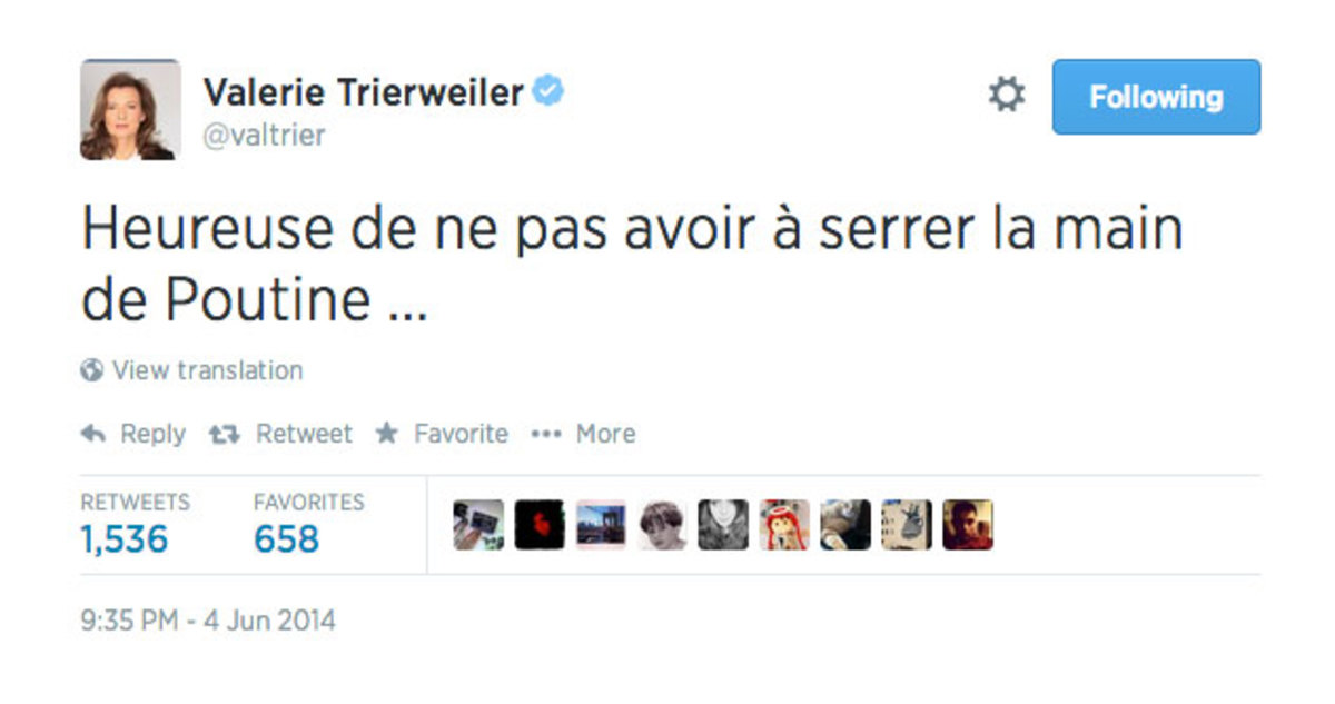 Τριερβελέρ: «Είμαι ευτυχής που δεν θα υποχρεωθώ να σφίξω το χέρι του Πούτιν»