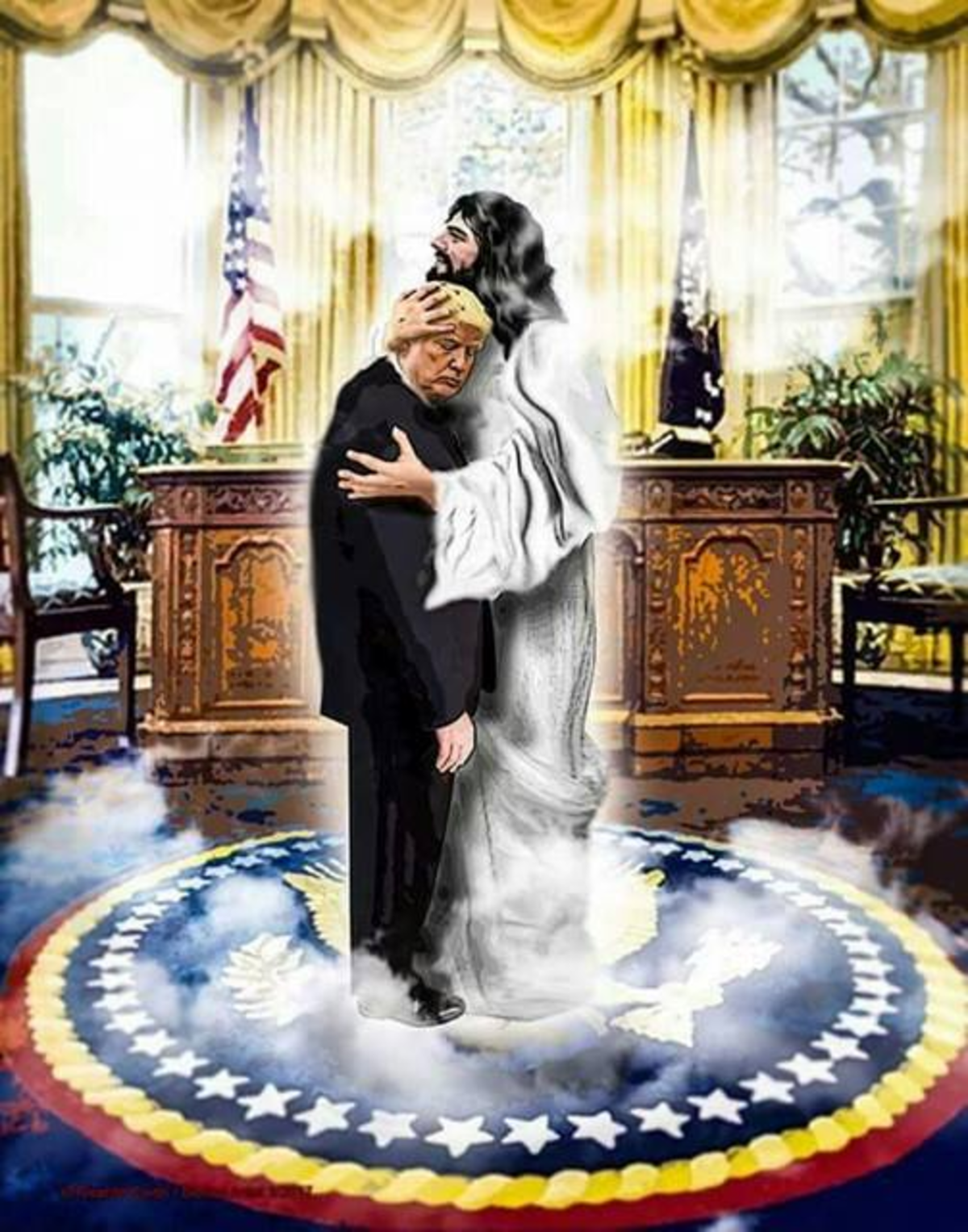 Ιεροσυλία ή γραφικότητα; Ο Ντόναλντ Τραμπ στην αγκαλιά του… Ιησού! [pic]
