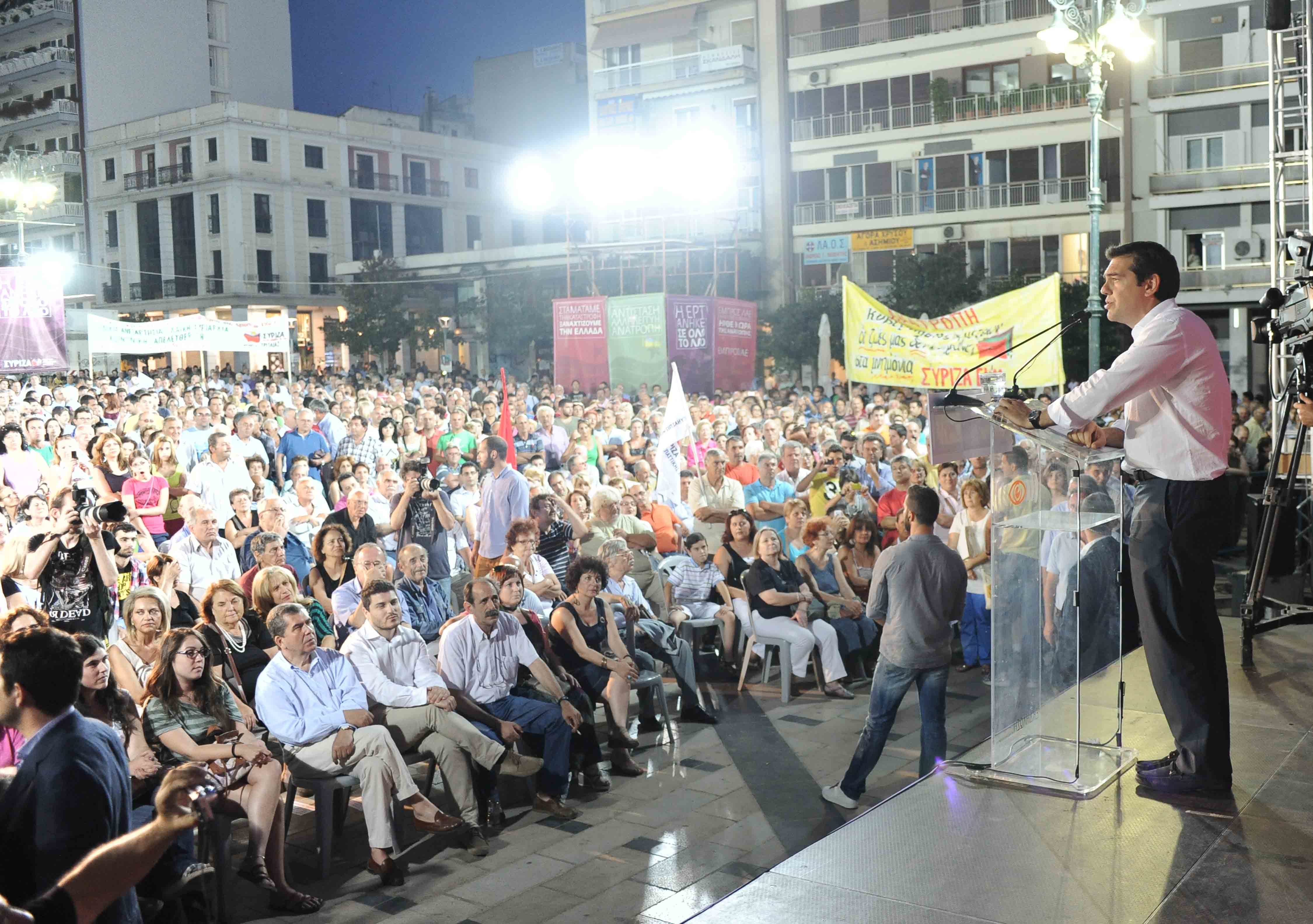 Με προεκλογικό άρωμα η ομιλία Τσίπρα στην Πάτρα