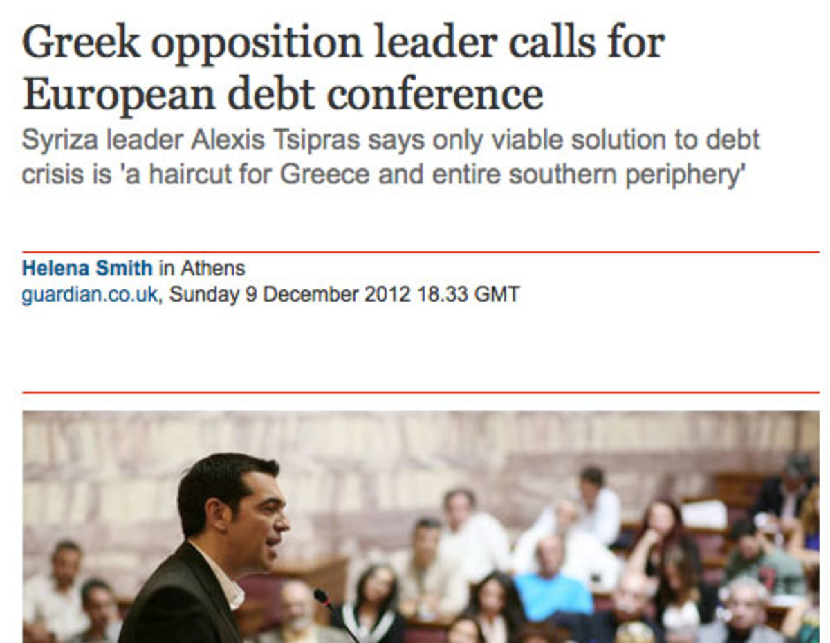 Κούρεμα τους χρέους ζητάει ο Τσίπρας με συνέντευξη στον Guardian