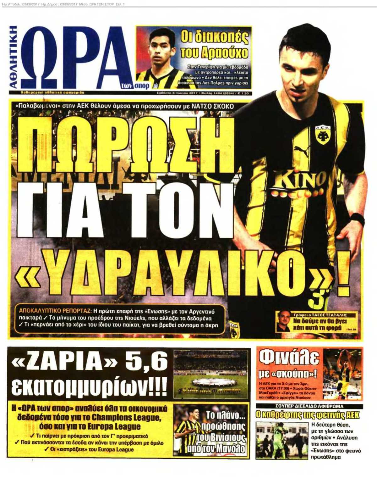 ΩΡΑ ΤΩΝ ΣΠΟΡ 03-06-2017