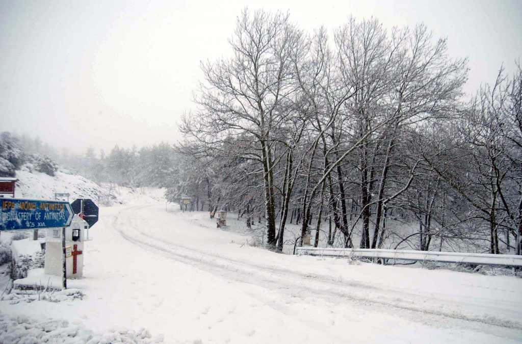 Χιόνια στον Δομοκό ΦΩΤΟ EUROKINISSI