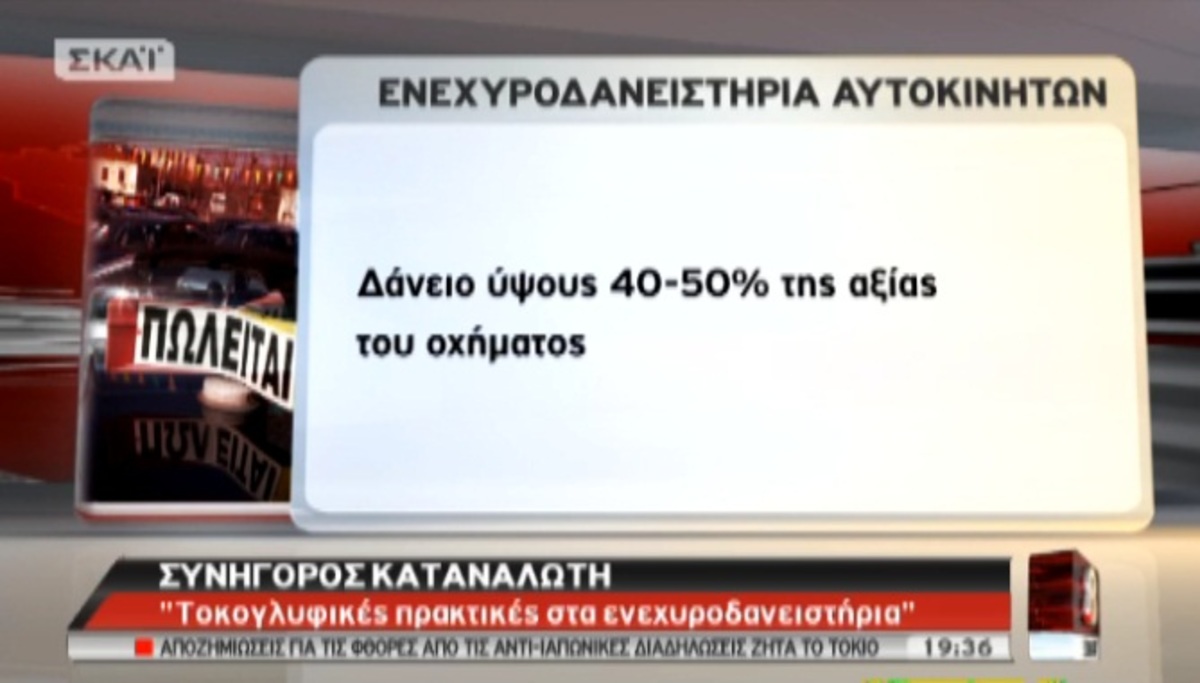 Ενεχυροδανειστήρια αυτοκινήτων