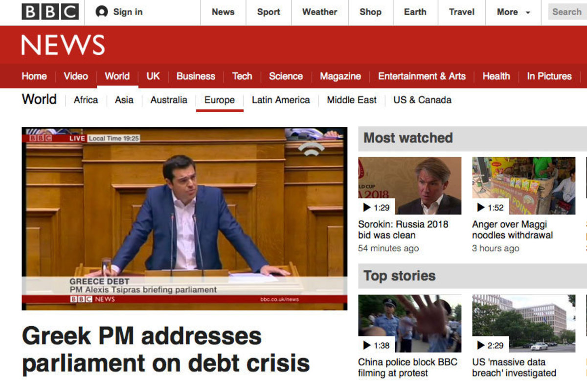 Το BBC μεταδίδει την ομιλία Τσίπρα με μετάφραση στ’ αγγλικά!