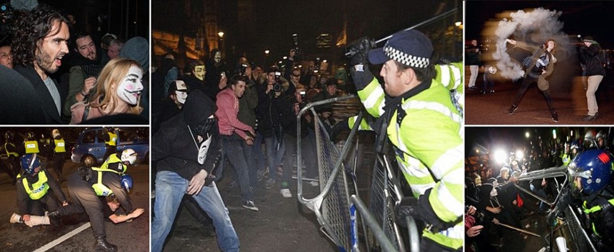 Χάος στο Λονδίνο: Χιλιάδες “Guy Fawkes” στους δρόμους – Συγκρούσεις με την αστυνομία
