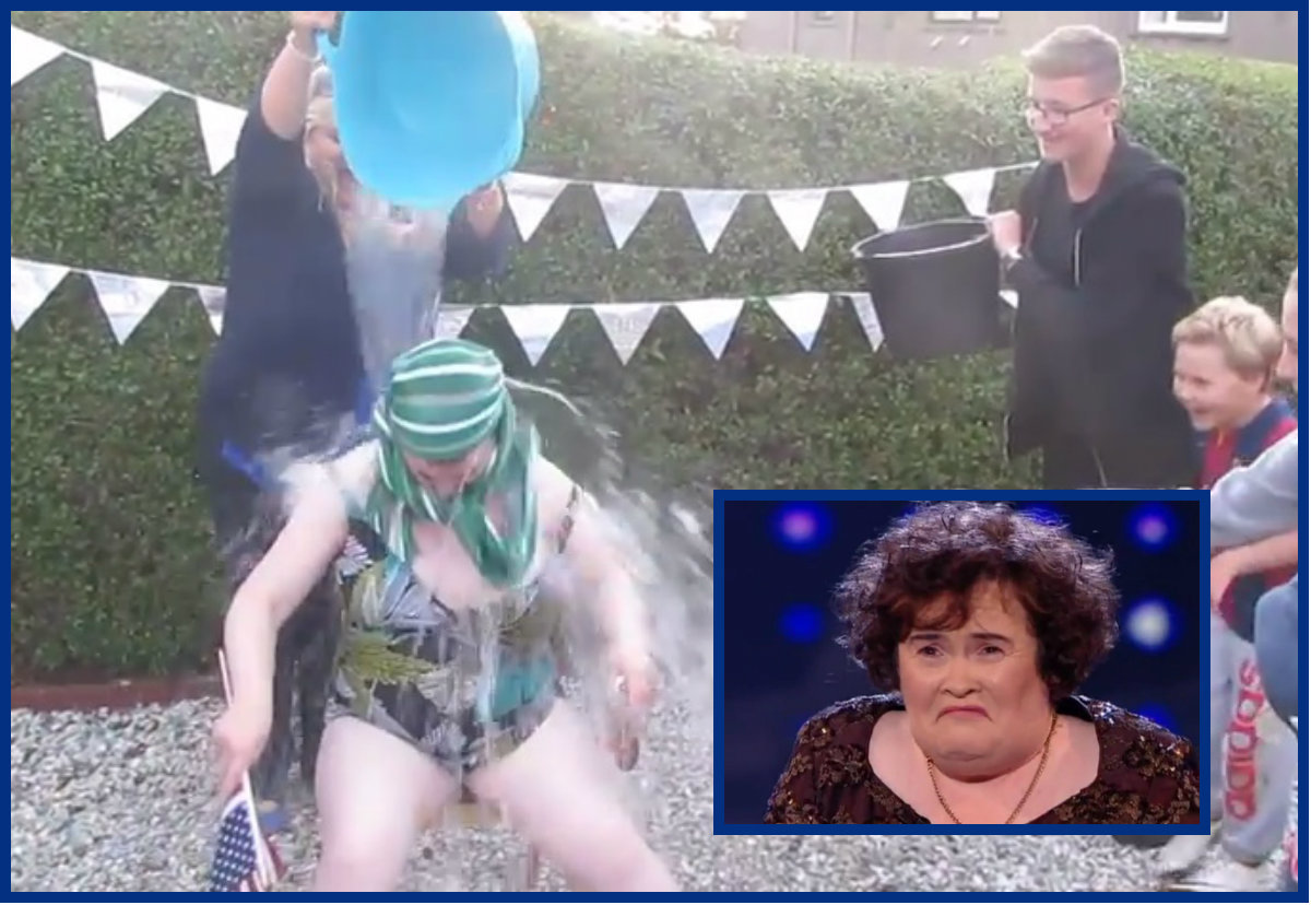 Με φλοράλ ολόσωμο μαγιό μπουγελώθηκε η Susan Boyle (βίντεο)