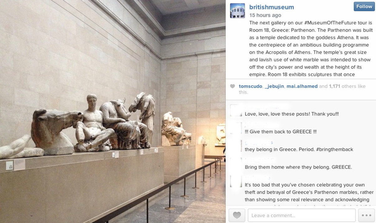 Βρετανικό Μουσείο: Ανέβασε τα Γλυπτά του Παρθενώνα στο instagram και βρήκε… μπελά!