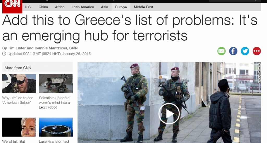CNN: “Σταυροδρόμι” των τρομοκρατών η Ελλαδα – Ένα ακόμη πρόβλημα της νέας κυβέρνησης Τσίπρα