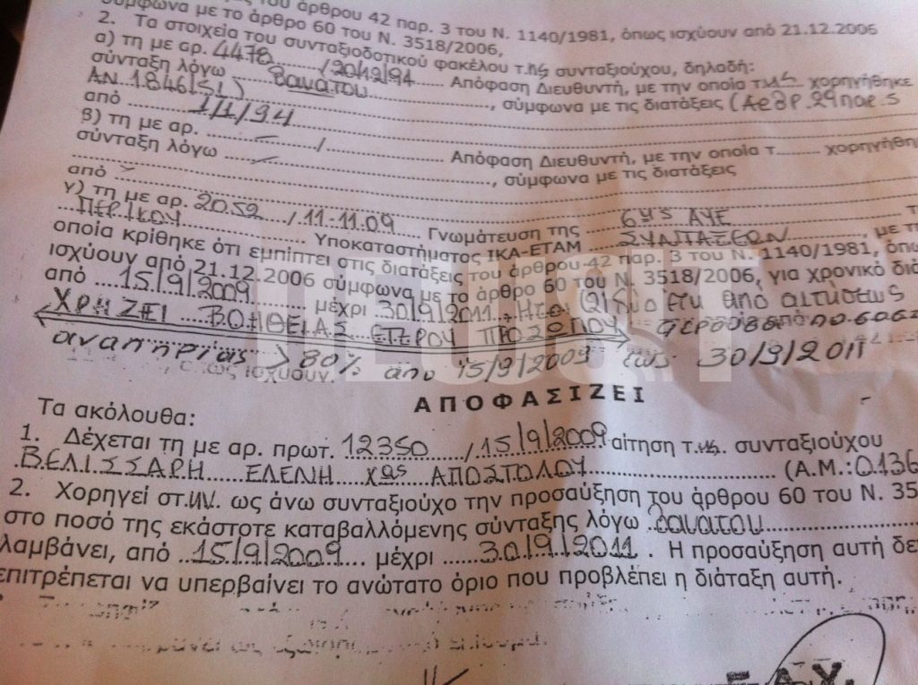Έκοψαν επίδομα 160 ευρώ από υπέργηρη και την έκριναν και ικανή να εργαστεί!