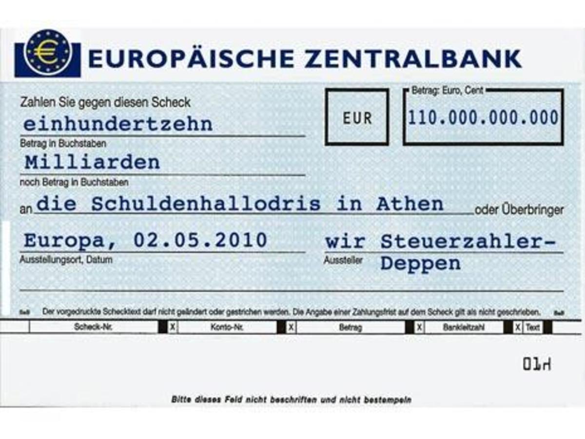 Η επιταγή που θα πάρει η χρεωκοπημένη Ελλάδα όπως γράφει το γερμανικό περιοδικό BILD