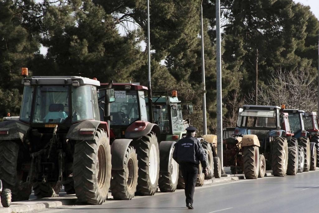 Από το μπλόκο στα Πράσινα Φανάρια Θεσσαλονίκης - ΦΩΤΟ EUROKINISSI