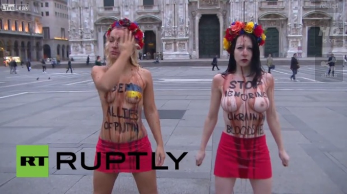 Ο Πούτιν έστησε την Μέρκελ στο Μιλάνο – Οι FEMEN ξαναχτύπησαν (video)