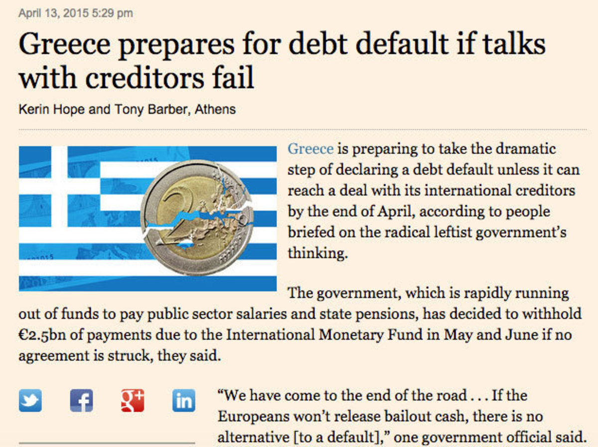Financial Times: Η Ελλάδα προετοιμάζεται για χρεοκοπία, αν “ναυαγήσουν” οι διαπραγματεύσεις με τους δανειστές!