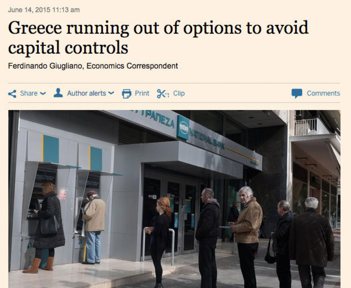 Financial Times: Ο χρόνος της Ελλάδας τελειώνει! Σε λίγες εβδομάδες θα αναγκαστεί να επιβάλει capital controls
