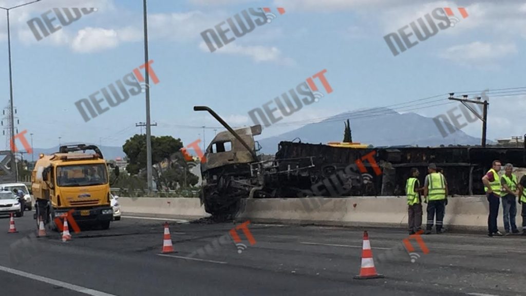 Φωτιά σε νταλίκα στην Αθηνών – Λαμίας! Καταστράφηκε ολοσχερώς! (ΒΙΝΤΕΟ & ΦΩΤΟ)