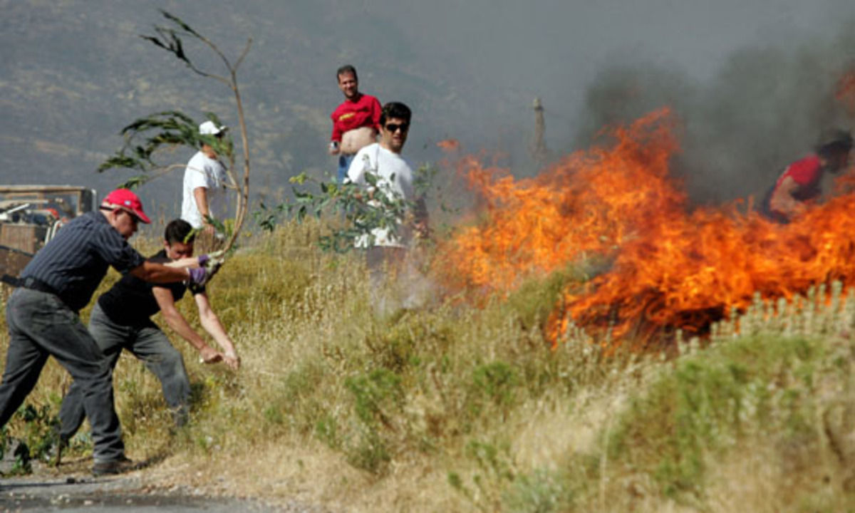 Κεραυνός προκάλεσε φωτιά στη Χαλκιδική