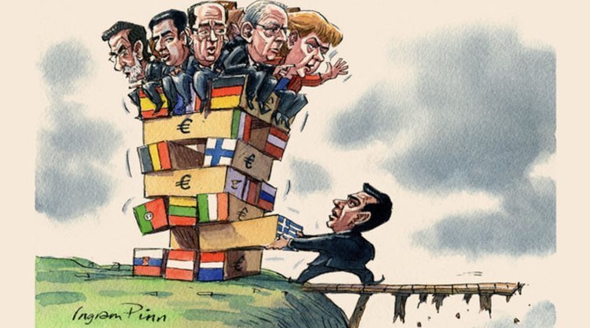 Ο Τσίπρας παίζει Jenga με την Ευρωζώνη! Το σκίτσο των FT