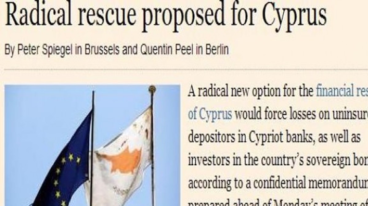 Εμπιστευτικό έγγραφο – πρόταση για τη διάσωση της Κύπρου αποκαλύπτουν οι Financial Times