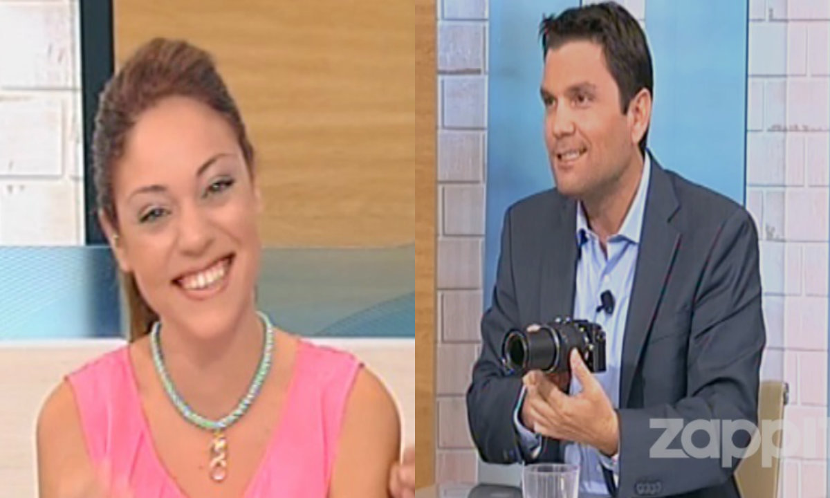 Γελούσε χωρίς σταματημό η Μπάγια Αντωνοπούλου με το μέγεθος του …φακού του Ντίνου Σιωμόπουλου!