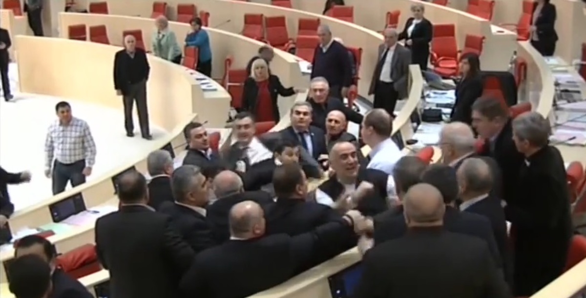 Γεωργία: Ξύλο στο Κοινοβούλιο