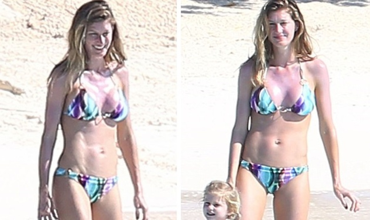 “Καυτή” μαμά στα 35 της! Η Gisele με μαγιό μετά την πλαστική στήθους!