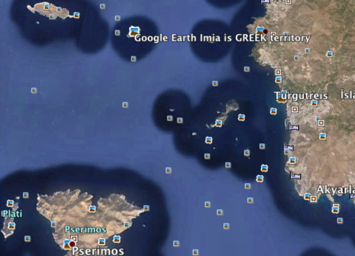 Τούρκοι εναντίον Google Earth γιατί δεν εμφανίζει τα Ίμια ως Καρντάκ!