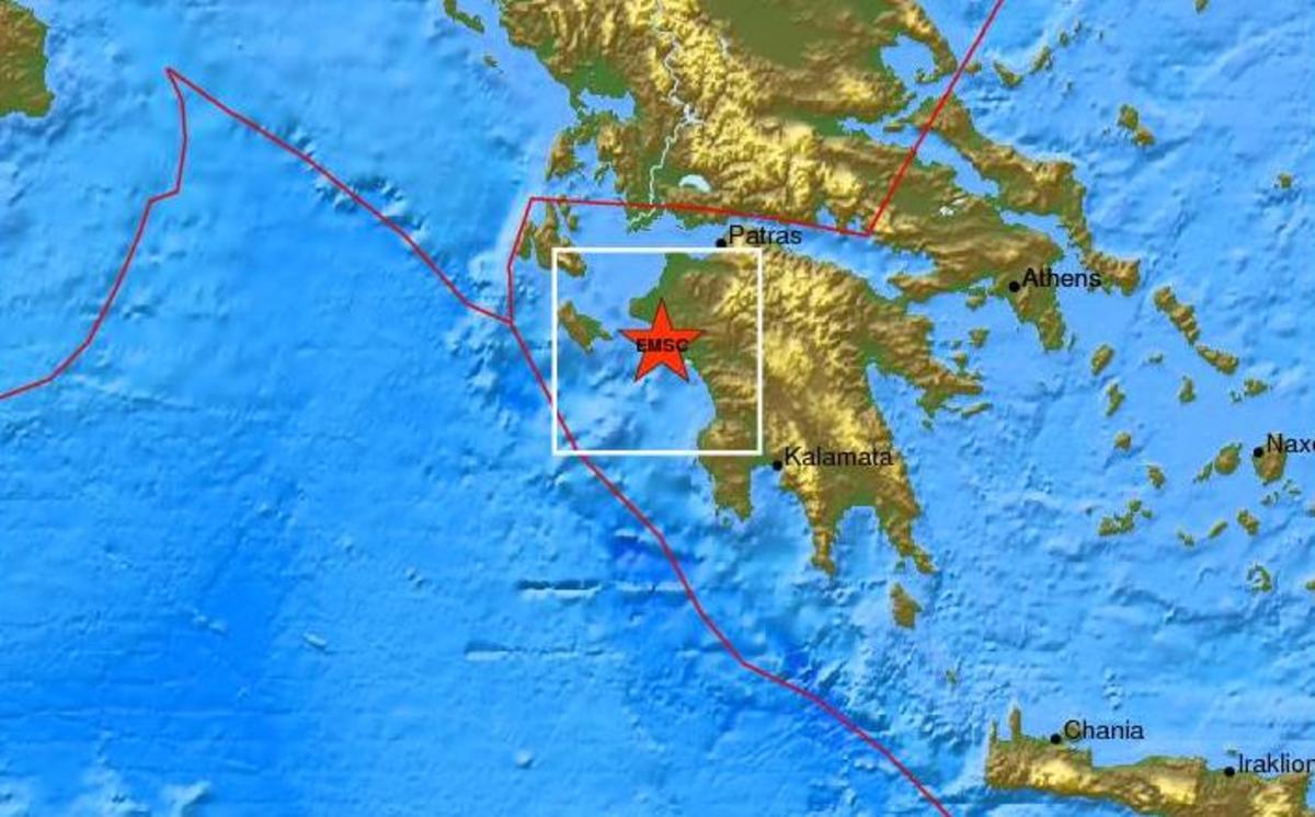 Ο χάρτης του σεισμού από το Ευρωμεσογειακό Σεισμολογικό Κέντρο