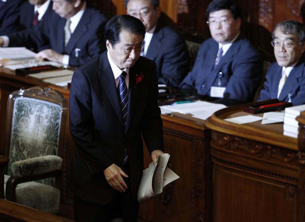 Ο πρωθυπουργός της Ιαπωνίας Ναότο Καν στο ιαπωνικό κοινοβούλιο. REUTERS