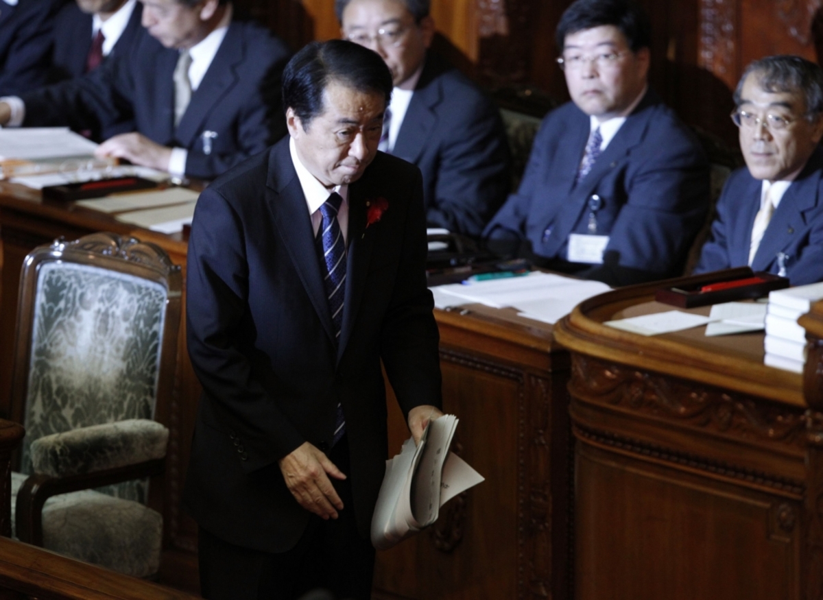 Ο πρωθυπουργός της Ιαπωνίας Ναότο Καν στο ιαπωνικό κοινοβούλιο. REUTERS
