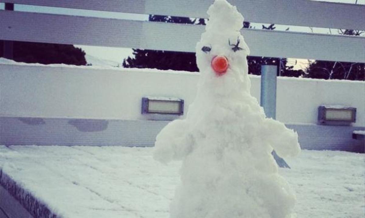 Διάσημης Ελληνίδας ο γιος, έφτιαξε αυτό τον χιονάνθρωπο!