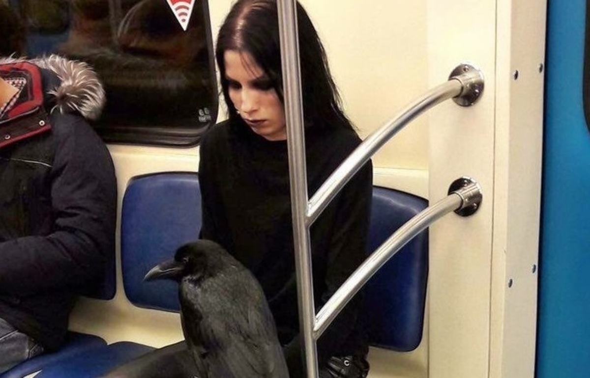Θεά! Μπήκε στο μετρό με το… κοράκι της και “έριξε” το ίντερνετ [pic]