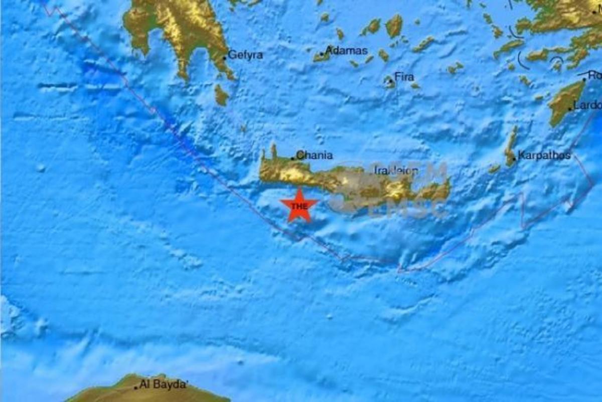 Ο χάρτης του σεισμού από το Ευρωμεσογειακό Σεισμολογικό Κέντρο