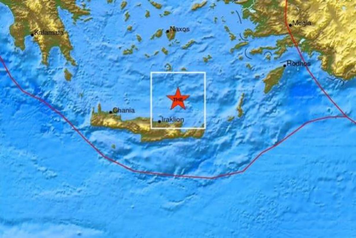 Ο χάρτης του σεισμού από το Ευρωμεσογειακό Σεισμολογικό Κέντρο