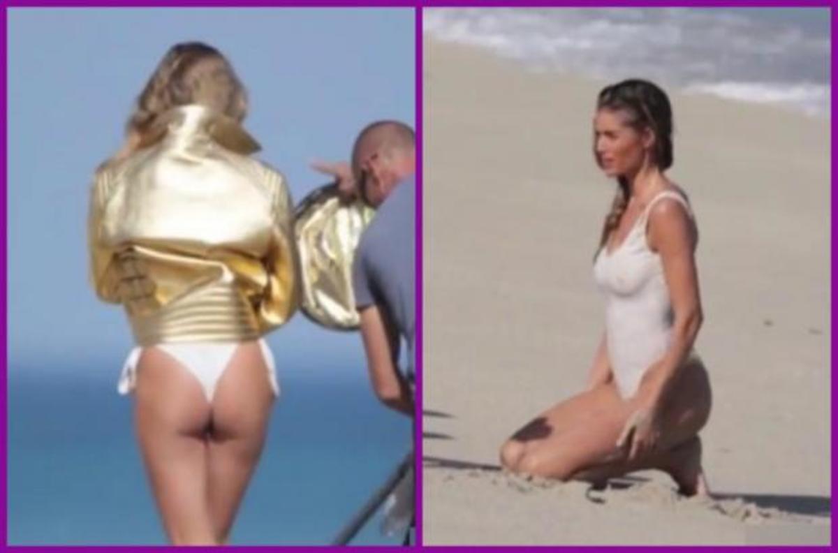 Κόλασε με το λευκό μαγιό της όταν βούτηξε στη θάλασσα