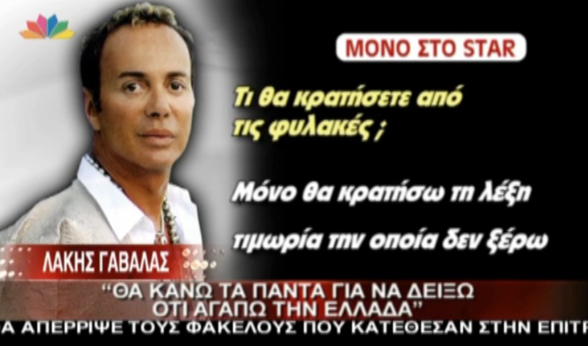 O Λάκης Γαβαλάς μιλάει μέσα από τη φυλακή: Αισθάνομαι ελεύθερος και δεσμευμένος