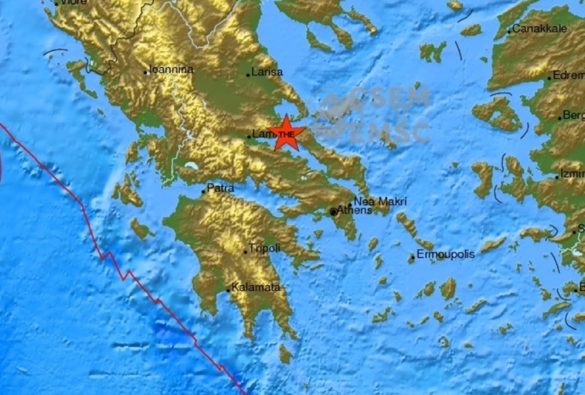 Ο χάρτης του σεισμού από το Ευρομεσογειακό Σεισμολογικό Κέντρο