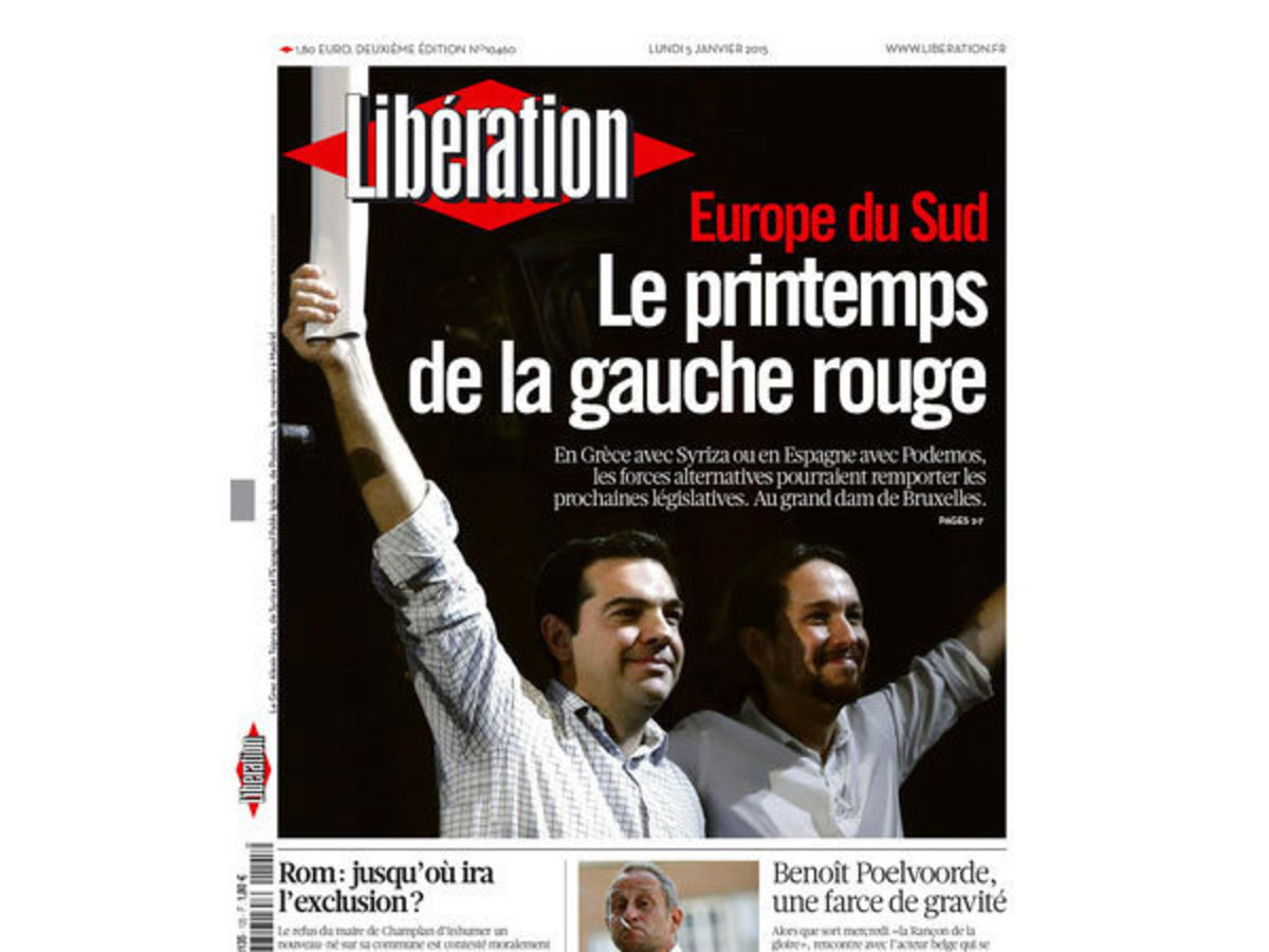 Πρωτοσέλιδο στη Liberation Τσίπρας και Podemos
